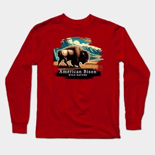 American Bison - WILD NATURE - BISON -6 Long Sleeve T-Shirt